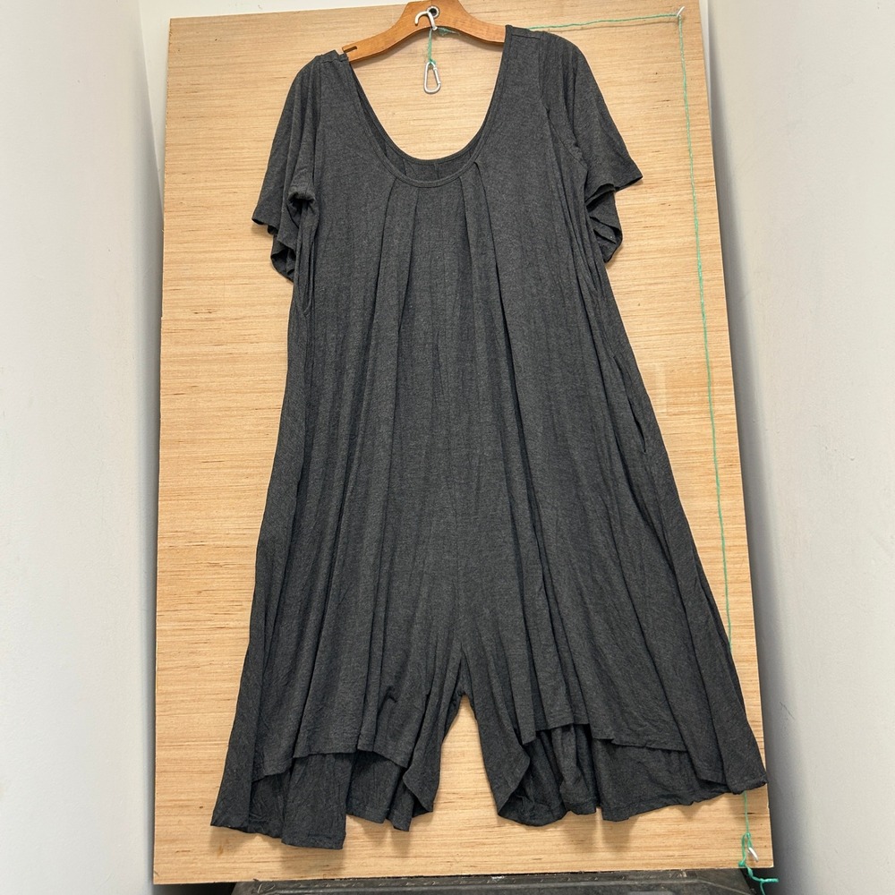 Latched Mama Nursing Romper Charcoal Gray Short Sleeve Pockets XS-XXL